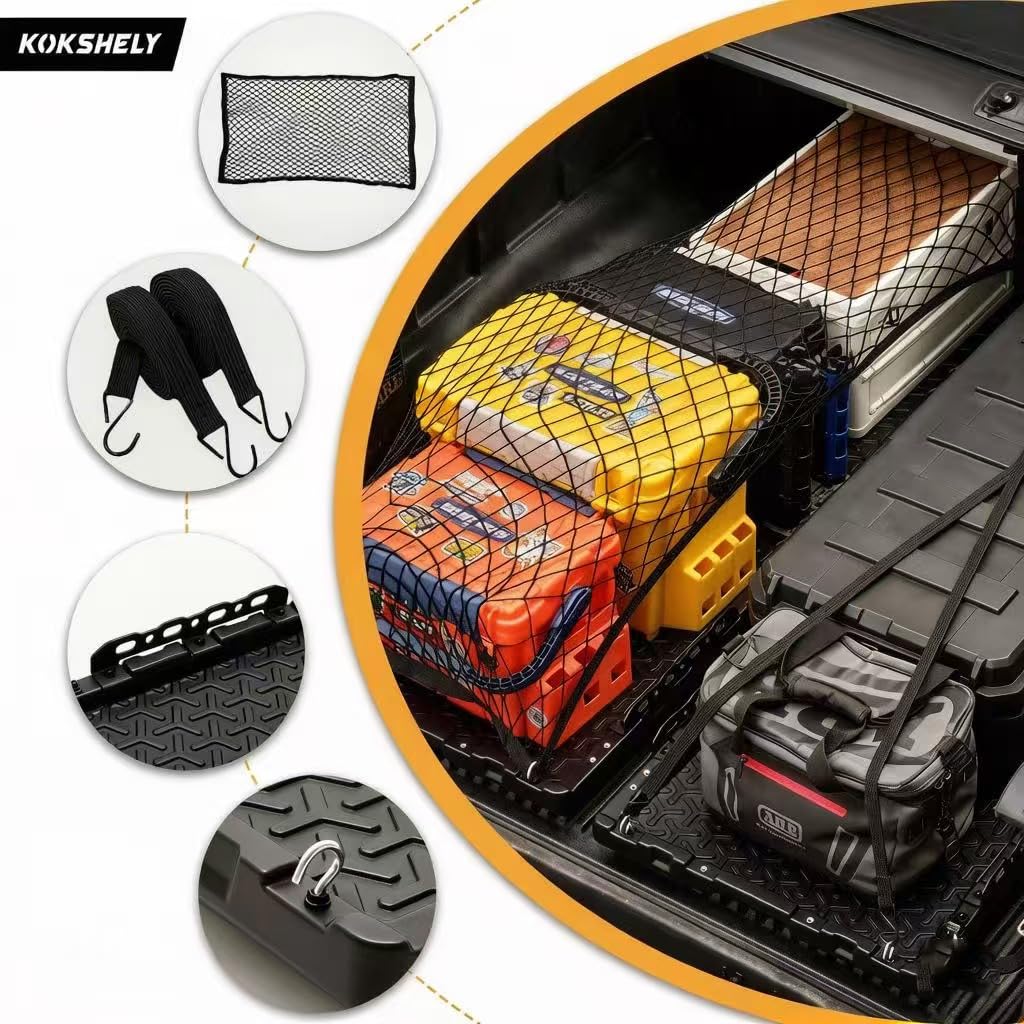 KOKSHELY Heavy-Duty Dual-Wall Sliding Truck Bed Cargo Tray with Wheels, Truck Bed Slide-Out Truck Bed Cargo Tray for Long Beds, Truck Bed Organizer Tray, Fits Most Full-Size Pickups