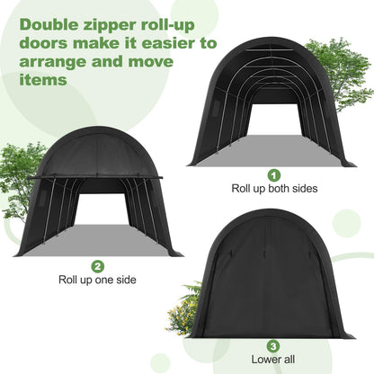 COBIZI Carport Canopy 12x20 Heavy Duty Portable Garage, All-Season Portable Car Ports & Outdoor Storage Shed, Galvanized Frame Vehicle Shelter with Removable Doors and Vents