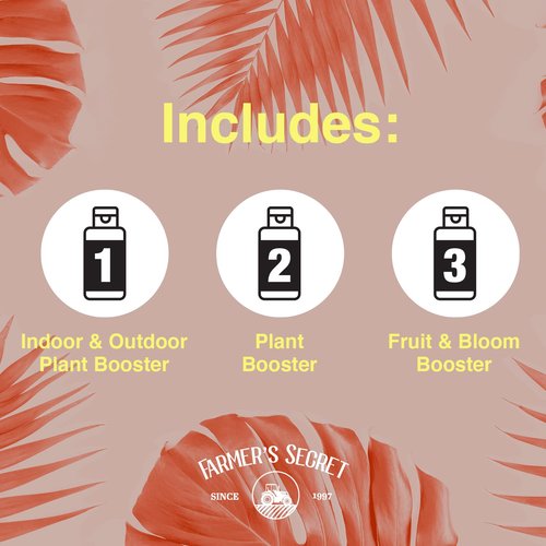 Farmer’s Secret - All-in-One Plant Booster Set | 3 Bottles of Indoor, Outdoor & Fruit Boosters (8 Oz Each)