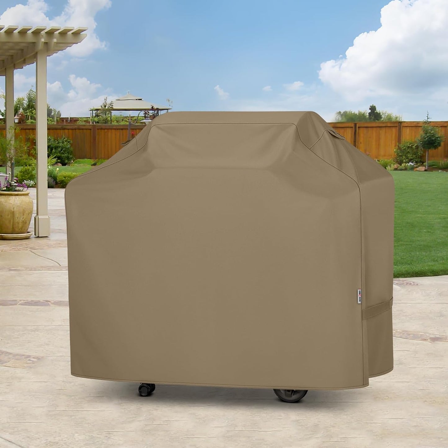 Unicook 55-Inch Grill Cover - Heavy-Duty Waterproof BBQ Protection for Weber & Charbroil Grills | Neutral Taupe