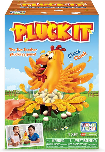 Game Zone Pluck It - Interactive Chicken Game for 2-4 Players Ages 4+ - Develops Hand-Eye Coordination and Strategic Thinking Skills!