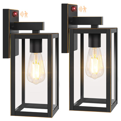 BesLowe 2-Pack Motion Sensor Outdoor Wall Lights, Bronze, 13in, Metal, Model A923, Dusk to Dawn, 3 Lighting Modes