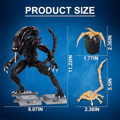 Xenomorph Action Figure Toy Building Set Compatible with Lego for AdultsCool Scary Toys Gifts for Boys and Girls 8-14 Years Up 616 pcs