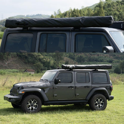 BouPower 270 Passenger Side Awning, Retractable Rooftop Tent for Car, Truck, SUV, Jeep, RV, Van, Overland Awning Cover, Sun Shelter with Light, Waterproof, UV-Proof