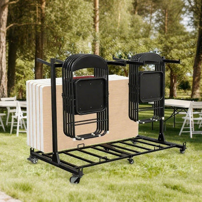 Folding Chair Rack with Wheels,Heavy Duty 1000 Lbs Metrixpio Capacity Movable Storage Chair Dolly for Wedding, Office, School & Camping
