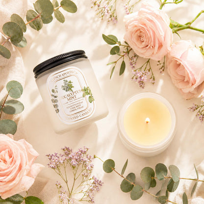 YINUO Scented Candles Gift Set – 4 Pack Natural Soy Wax Aromatherapy Candles, Eucalyptus Mint, Floral & Fresh Scents, Long-Lasting Clean Burn Candle for Home Relaxation & Birthday Gifts for Women