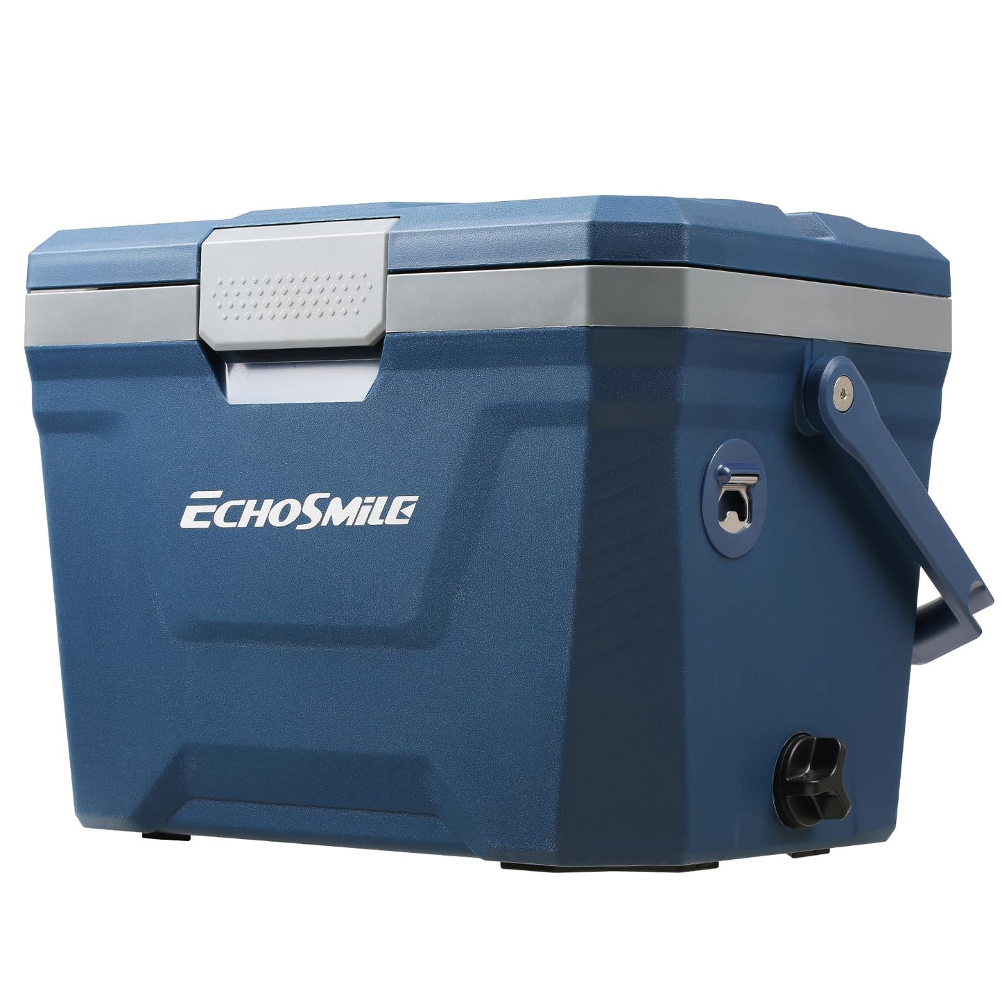 EchoSmile 20 Quart Insulated Cooler, Outdoor Portable Hard Cooler Ice Chest Box w/ 2 Cup Holders, Drain Plug, Bottle Opener, 3-Day Ice Retention for Camping, Beach, and Picnic,Navy
