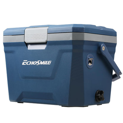 EchoSmile 20 Quart Insulated Cooler, Outdoor Portable Hard Cooler Ice Chest Box w/ 2 Cup Holders, Drain Plug, Bottle Opener, 3-Day Ice Retention for Camping, Beach, and Picnic,Navy