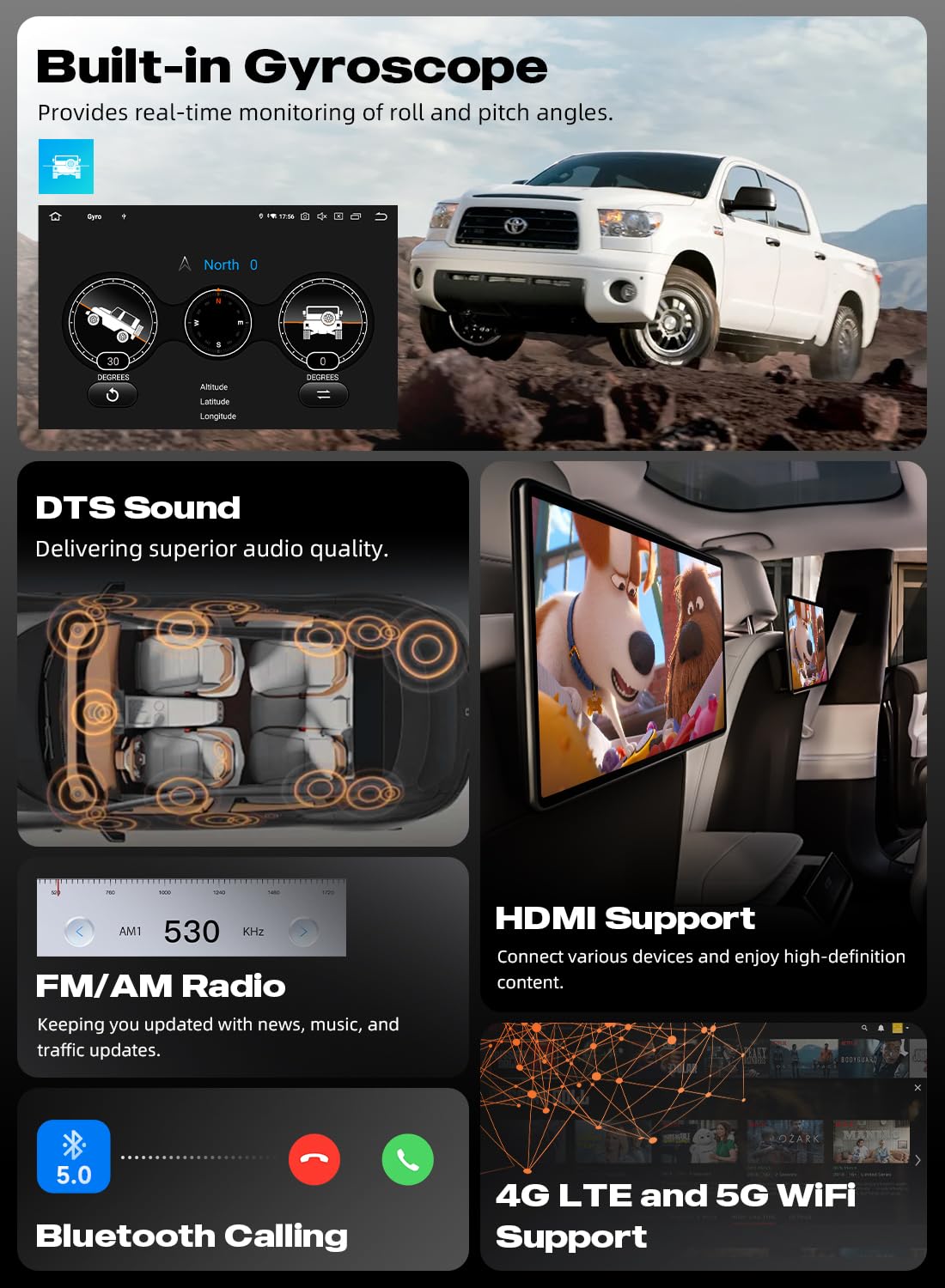 Dasaita 10.2" Car Stereo for Jeep Compass 2017-2020, Android 13, Wireless CarPlay, Android Auto, GPS Navigation, 6GB+64GB, Bluetooth, WiFi, 4G LTE