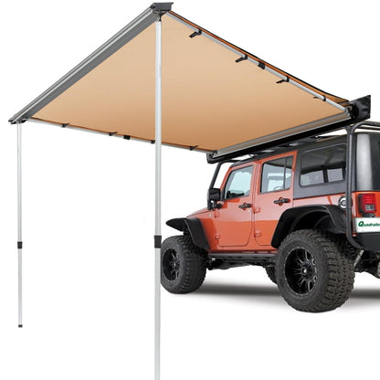 VEVOR Vehicle Awning 4.6'x6.6' Roof Rack Pull-Out Sun Shade UV50+ PU3000mm, Retractable Weatherproof 4x4 Side Awning for SUV Outdoor Camping & Overland (Hardware Included), w/Waterproof Storage Bag