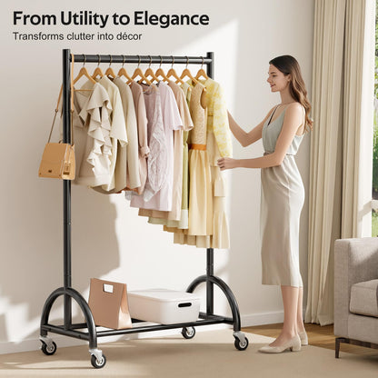 MISSLO Heavy Duty Clothes Rack and Rolling Clothes Racks for Hanging Clothes