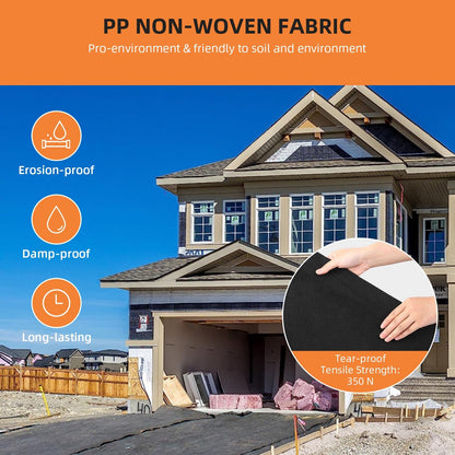 GarveeHome 6oz Geotextile Fabric 6ft x 300ft, 350N Strength for Driveway & Road Base Under Concrete, Erosion Control, French Drain, PP Non-Woven Stabilization Fabric