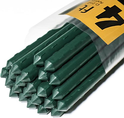 Jollybower 25pcs Steel Plant Stakes - 4 Feet Sturdy Supports for Climbing Plants, Flowers & Trees