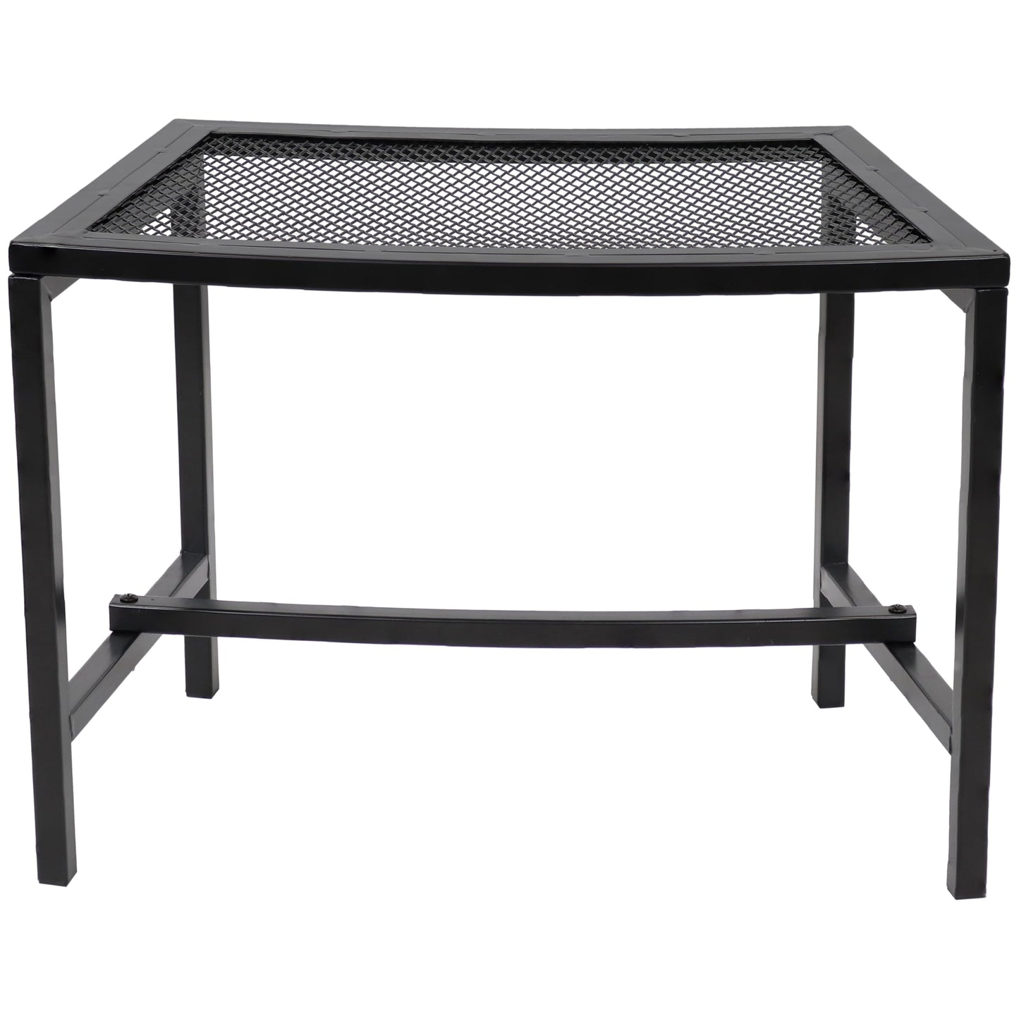 Sunnydaze Mesh Outdoor Curved Bench - Metal Patio Bench Set - Heavy-Duty Outdoor Seats for Backyard or Fire Pit - Black - Set of 2