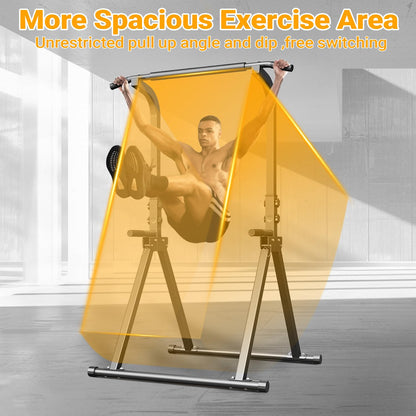 YYJO Foldable Pull Up Bar Free Standing Multi-function Power Tower Dip Bar Home Gym Strength Training Equipment 350 LBS Weight Capacity