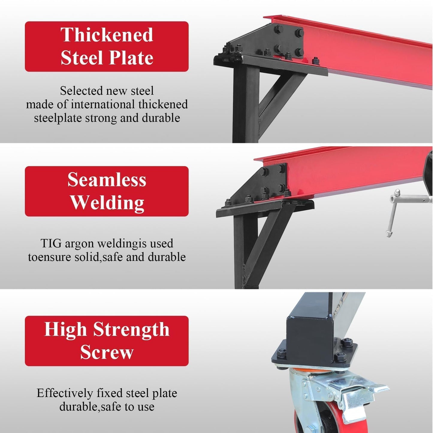 Gantry Crane, 2200 LBS Adjustable Gantry Crane, 1 Ton Shop Cranes Lift Hoist with 8-12 ft Adjustable Height for Warehouse & Factory