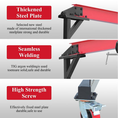 Gantry Crane, 2200 LBS Adjustable Gantry Crane, 1 Ton Shop Cranes Lift Hoist with 8-12 ft Adjustable Height for Warehouse & Factory