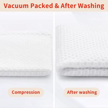 Homaxy 100% Cotton Waffle Weave Kitchen Dish Towels, Ultra Soft Absorbent Quick Drying Cleaning Towel, 13 x 28 Inches, 12-Pack, White