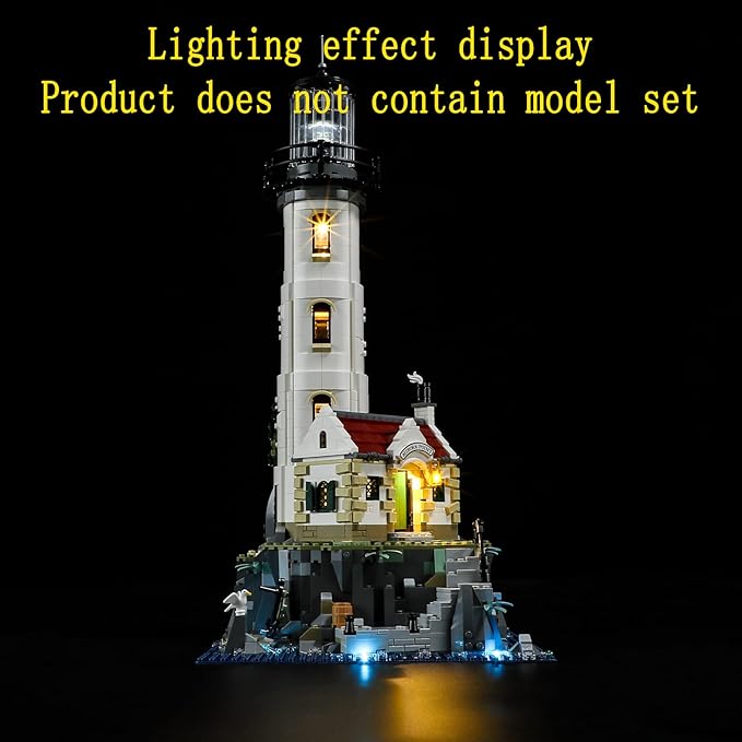 LED Light Kit Compatible with Lego Motorized Lighthouse - Lighting Set for Ideas 21335 Building Model (Model Set Not Included)