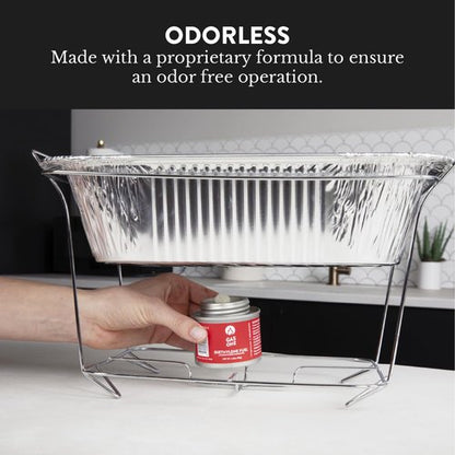 GasOne 2+ Hour Chafing Fuel - Food Warmer for Chafing Dish Buffet Set - Liquid Safe Fuel with Wick & Lid Opener for Chafing Dish (Pack of 6)