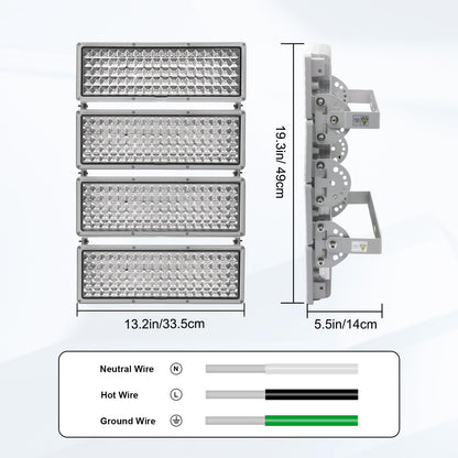 Kekeou 400W LED Stadium Lights Outdoor, 56000 Lumens 6500K IP67 Waterproof Commercial Flood Lighting, High Power Area Lighting for Basketball Court, Large Area Outdoor LED Lights