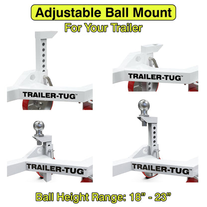 Trailer Tug - Supports up to 20,000LBS - 3,500 lb Max Tongue Weight - Mover for RV, Boat, Camper, Flatbed, Enclosed Trailers - Heavy Duty - World's Greatest Trailer Dolly