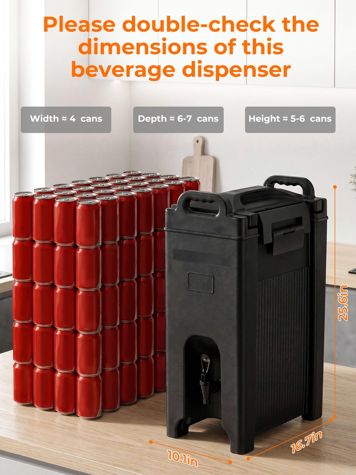 Insulated Beverage Dispenser 5 Gal, Commercial Hot/Cold Drink Dispenser for Coffee Shop, Large Parties, Church Gatherings, Camping, Heavy Duty Beverage Cooler with Faucet for Outdoor (No Electricity)