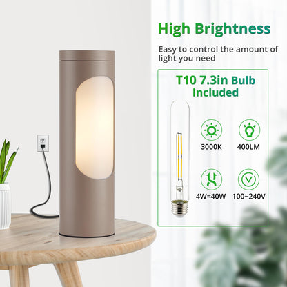 LEDIARY Shabbos Lamp, Brown Kosher Table Lamp, 10.5in ?3.2in ?3.2in , T10 Bulb Included, Nightlight for Living Room and
