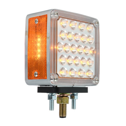 GG Grand General 77616 LED Pedestal Light (Square Double Faced Dual Function Amber/Red Pearl with Clear Lens in Twin Pack)