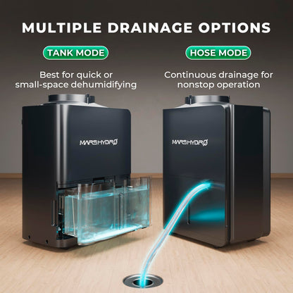 MARS HYDRO 18L/Day (38 Pints) Compressor Dehumidifier, with Digital Humidity Control Display, Air Duct, Drain Hose & Washable Filter, Powerful Dehumidification for Grow Tent and Home