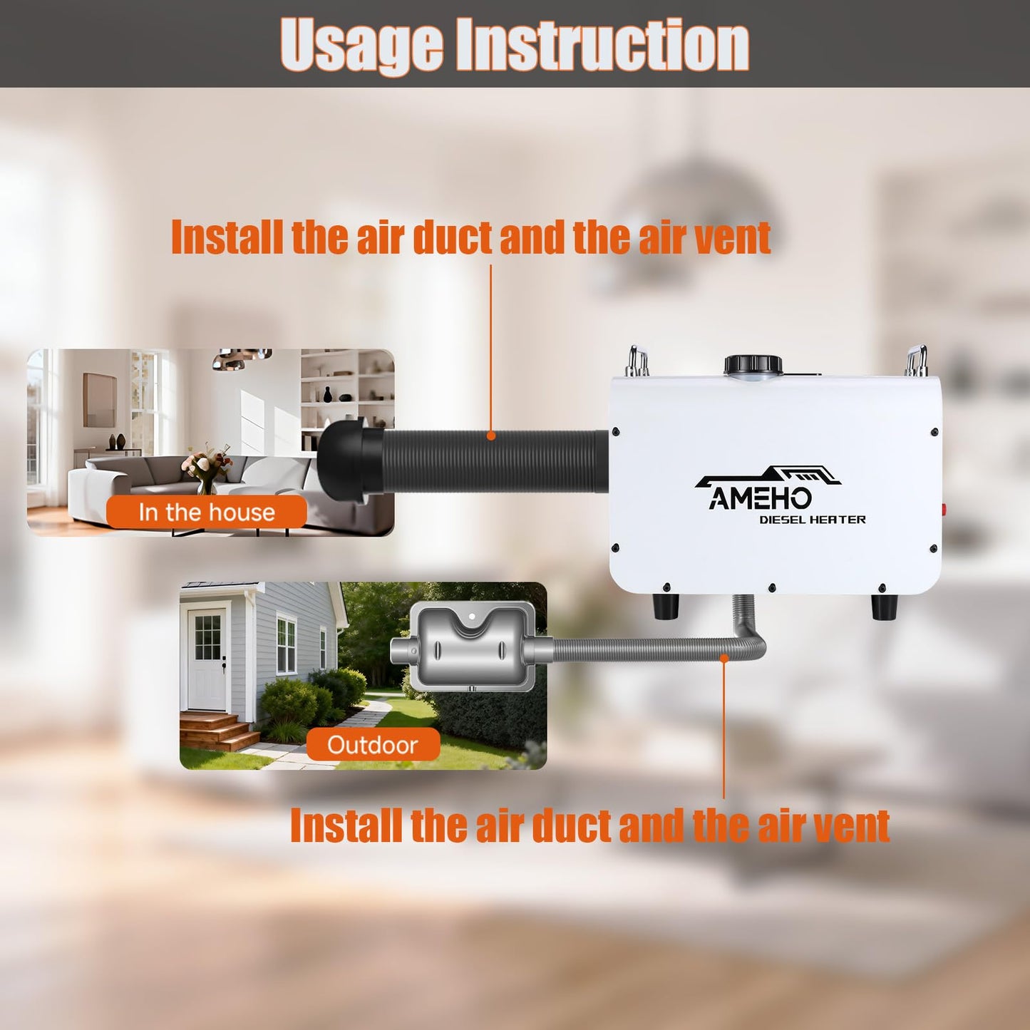 AMEHO 8KW Diesel Heater, 12V/24V/110V All in One Portable Parking Heater for RV Trailer Truck Camper, Diesel Car Heaters with Thermostat & Remote Control & LCD Screen