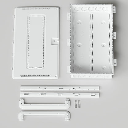 Legrand - On-Q 30 Inch Media Enclosure, WiFi Electrical Box, Cable Management Box for Distribution of Networking Service, Recessed Media Box Lets Signal Through, White, ENP3050NA
