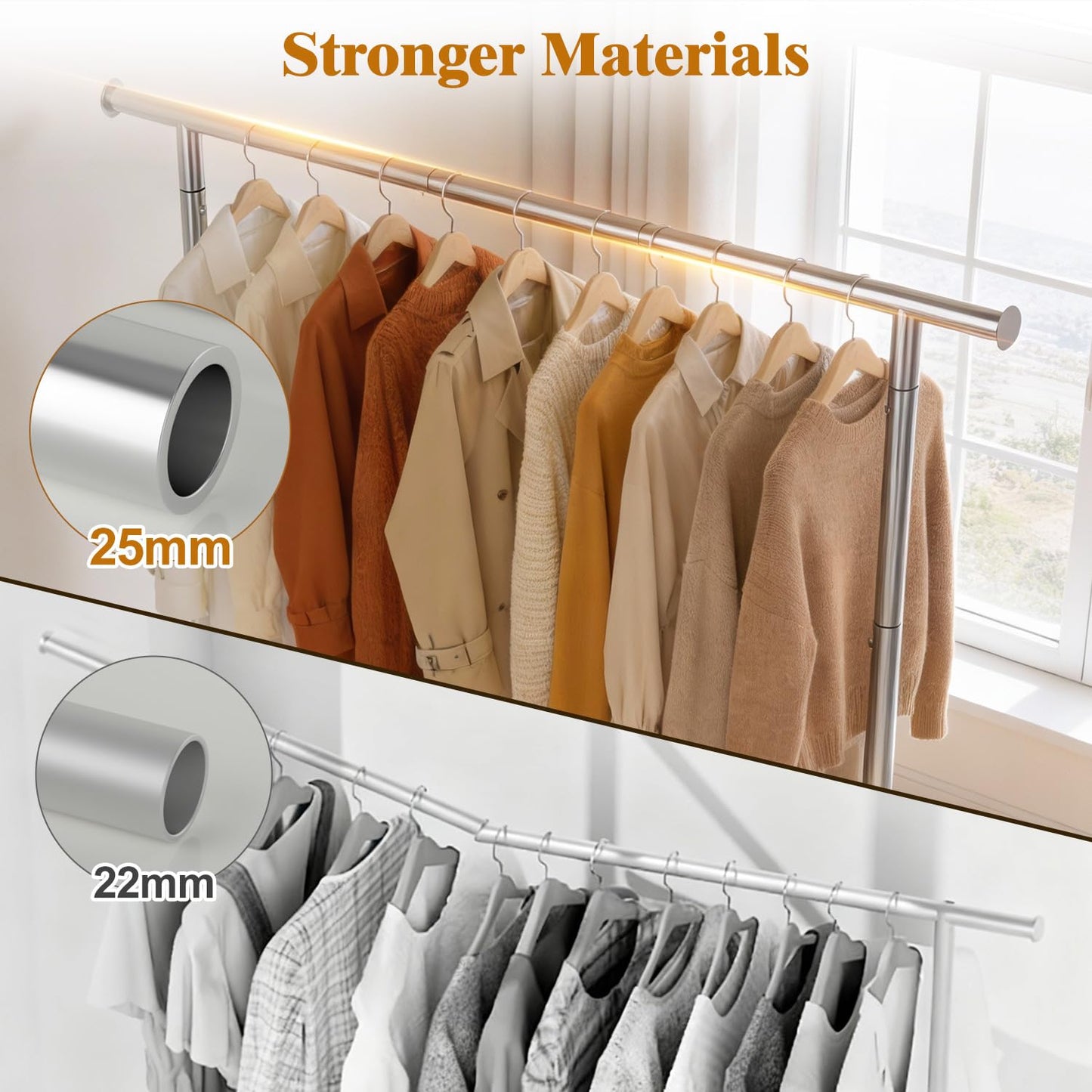 EAGMAK Heavy Duty Clothing Racks for Hanging Clothes 720 Lbs and Sturdy Clothing Racks