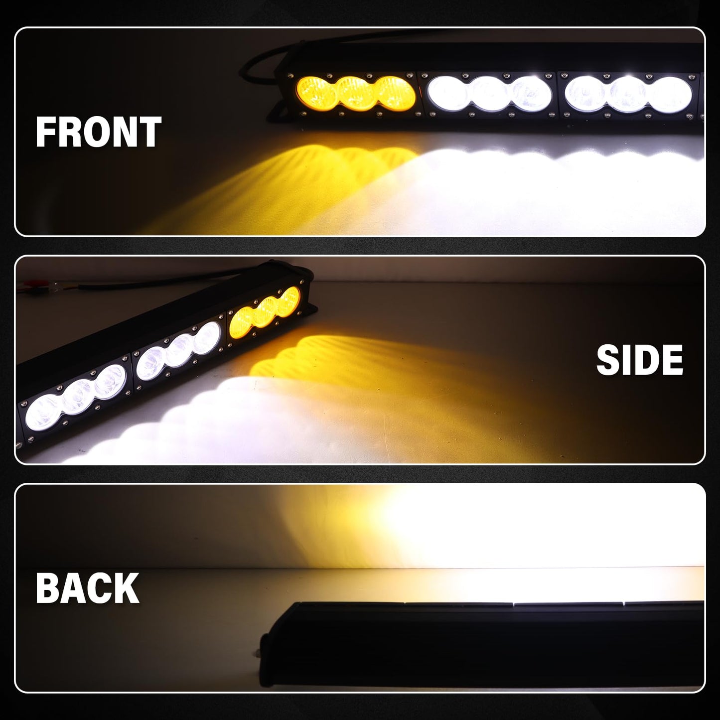 SKYWORLD 44inch Amber&White Fog Light 240W Led Bar 4x4 with 12v Wiring Harness Kit, Led Light Bar for Offroad Vehicles Car Trucks ATV UTV SUV