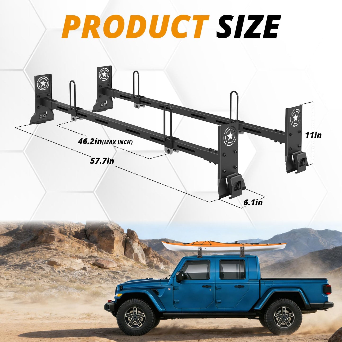 420 LBS Roof Rack Cross Bars,Roof Rail Crossbars Fit for Jeep Wrangler 2007-2024 JK JL Gladiator JT, 2/4 Door Hardtop, Rooftop Cargo Bag Kayak Bike Carrier