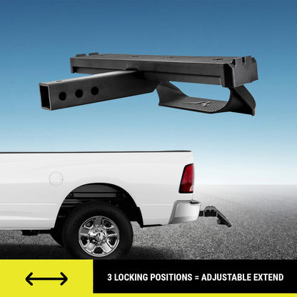 Bully Black 2" Class III Trailer Towing Hitch Step, Black Powder-Coated Cast Aluminum, 23" Wide