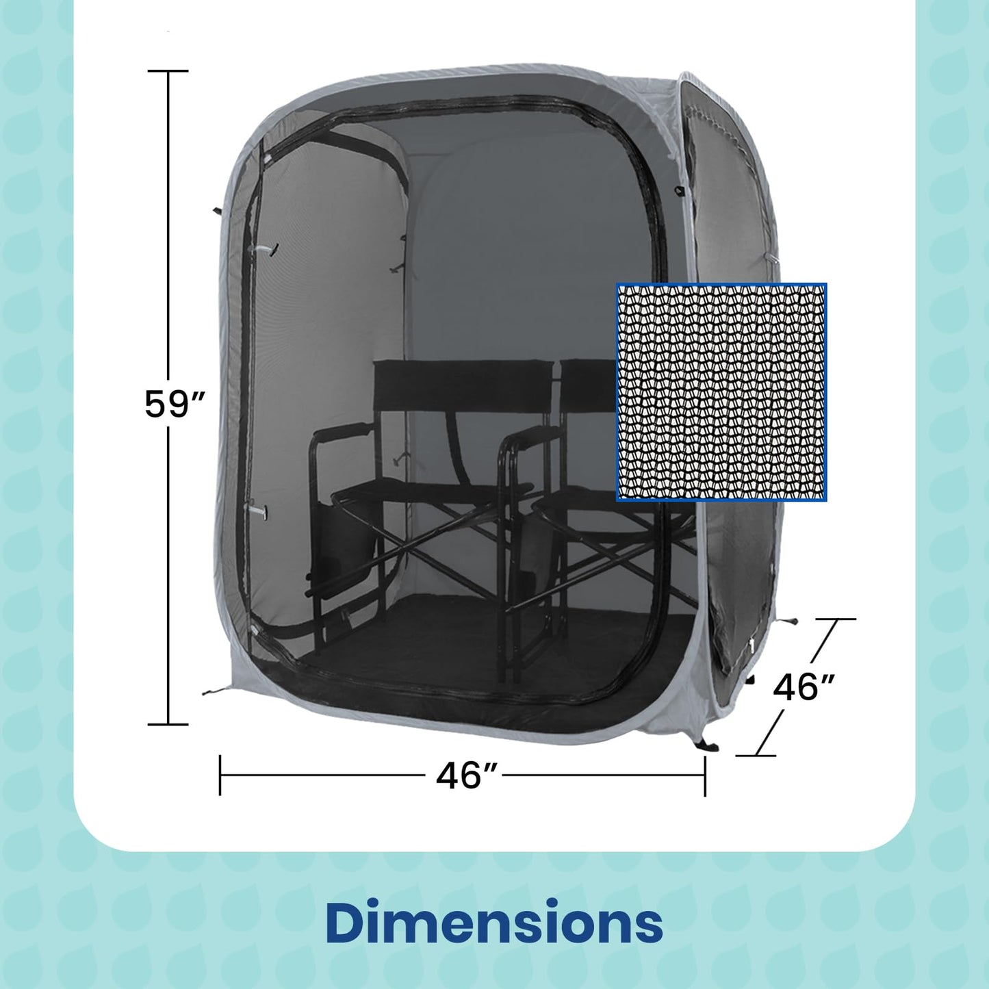Under the Weather WeatherPod Tank MyPod™ Mesh 1-2 Person Pop-Up Screen Tent Pod - The Original Shark Tank - Keeps Out Bugs, Mosquitos with UPF 50 Sun Protection, Silver