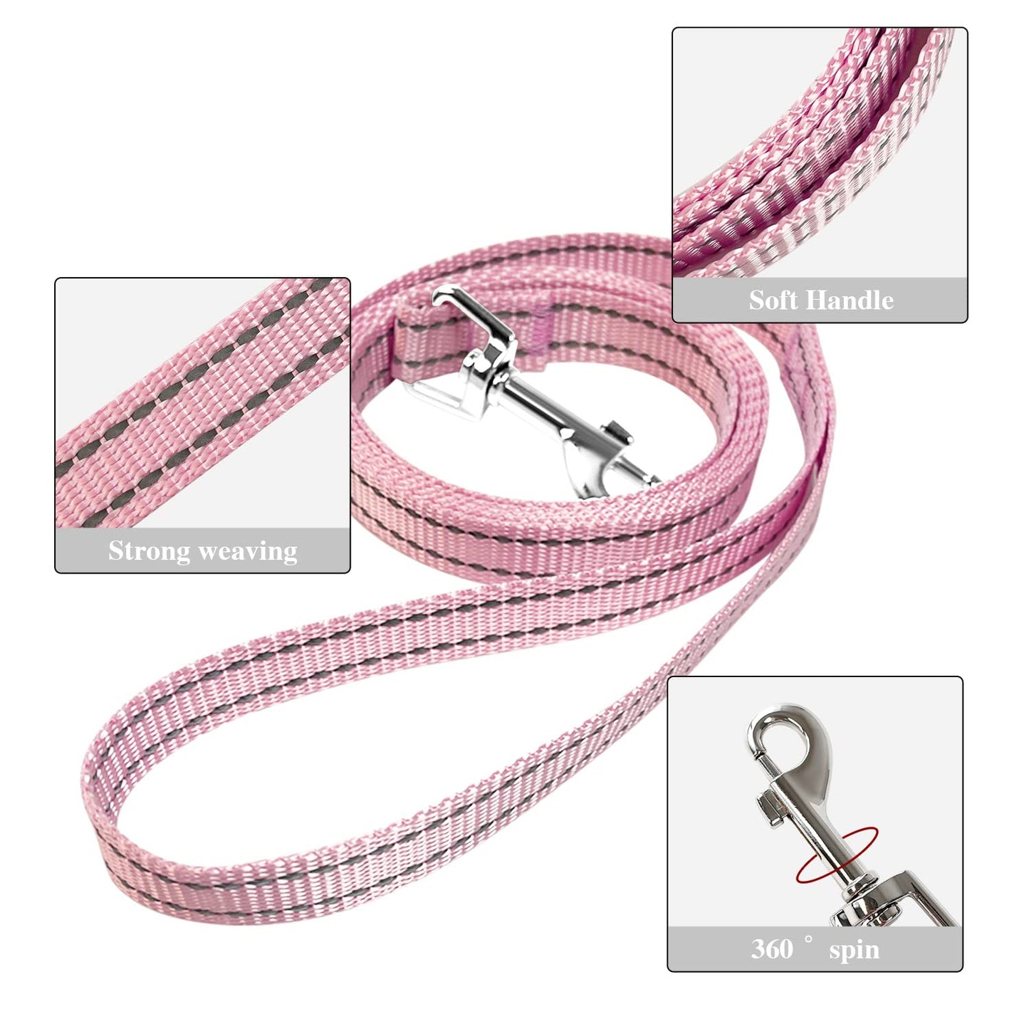 YIMEIS Dog Harness and Leash Set, No Pull Soft Mesh Pet Harness, Reflective Adjustable Puppy Vest for Small Medium Large Dogs, Cats (Pink, Medium)