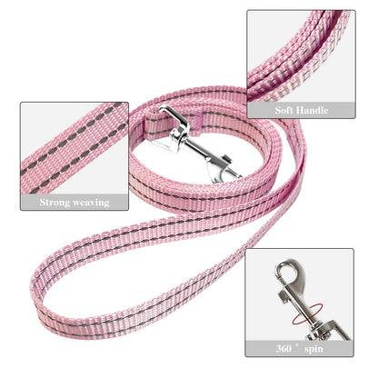 YIMEIS Dog Harness and Leash Set, No Pull Soft Mesh Pet Harness, Reflective Adjustable Puppy Vest for Small Medium Large Dogs, Cats (Pink, Medium)