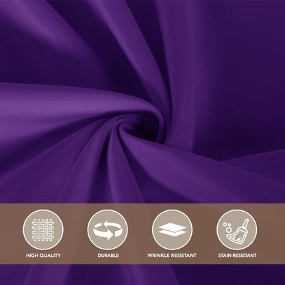sancua Purple Tablecloths for 8 Foot Rectangle Tables, 8 Pack - Washable Polyester Fabric Table Cloth for Halloween Party Wedding Birthday Banquet Reception, 60x120 Inch