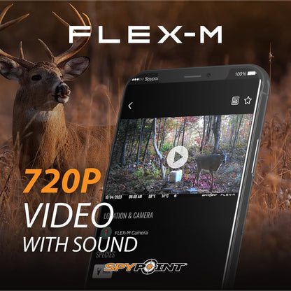 SPYPOINT Flex-M 2-Pack and SD Card 2-Pack with LIT-22 | Cellular Trail Cameras | Best Value in Hunting | No WiFi Needed, GPS-Enabled | Night Vision | IP65 Waterproof | 28MP Photos, 720p Videos