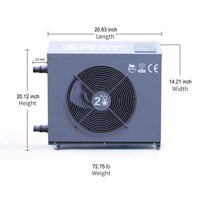 GRAT 1.5HP Chiller with Cold Plunge Tub, 88 Gallon Ice Bath System for Athletes, WiFi App Control, No Ice Needed, Cools to 36°F, Cold Water Therapy & Recovery Tub for Home Gym Indoor Outdoor