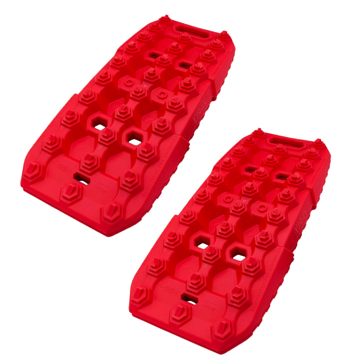 Caliber XTrax Off Road and Snow Recovery Traction Boards, Made in USA, Red, 2-PACK