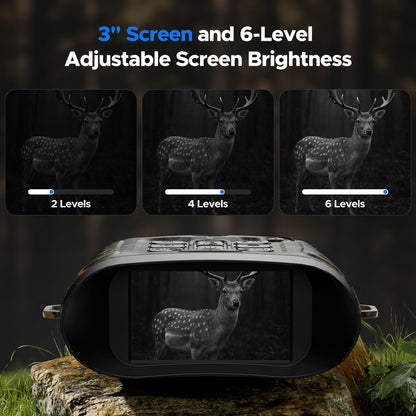 Night Vision Goggles, Full-Color 4K HD Infrared Goggles Night Vision Binoculars for Hunting with 64GB TF Card - Digital Electronics Gift - Perfect for Wildlife Observation, Security Surveillance