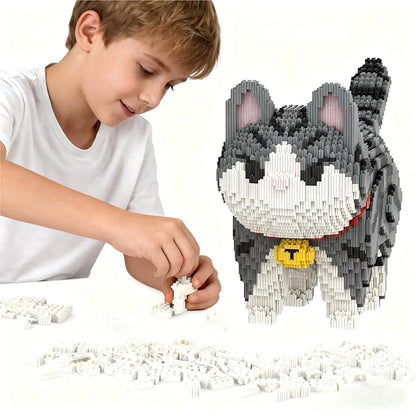 Gray Cat Micro Mini Building Block Sets for Adults No Compatible with Lego 6470PCS Pet Building Toys for Home &amp Office Decor MOC 3D Creative Model Gifts for Christmas