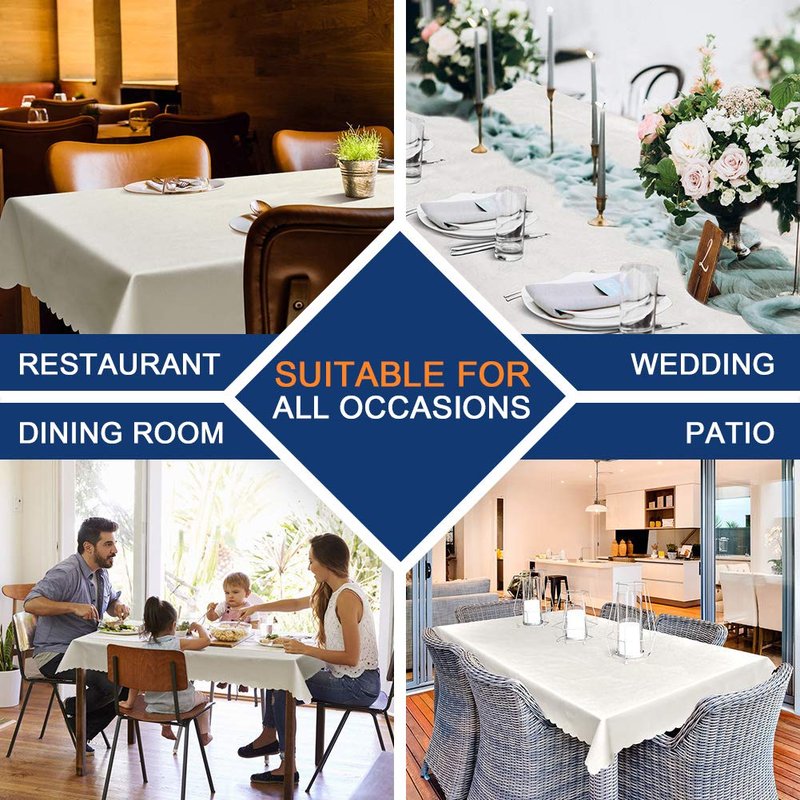 Smiry Rectangle Table Cloth, Waterproof Heavy Duty Vinyl Tablecloths, Wipeable Washable Table Cover for Kitchen and Dining Room (Grey, 60" X 84")