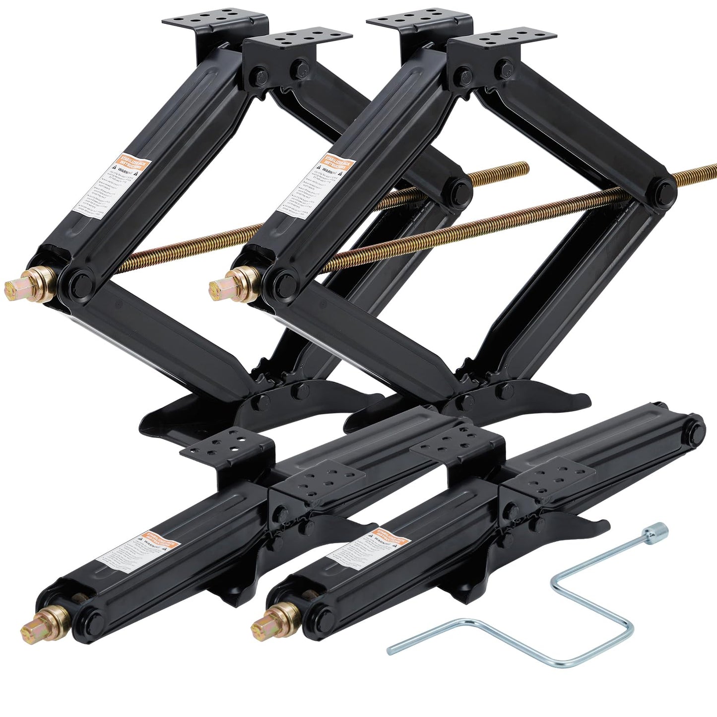 GarveeTech Camper Trailer Stabilizer Leveling Scissor Jacks Set of 4,Car Scissor Lift Jack 4 in-24 in Height Adjustable, 7500 LBS Heavy Duty RV Scissor Jack with Crank Handle for Travel Trailer Camper