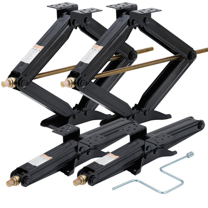 GarveeTech Camper Trailer Stabilizer Leveling Scissor Jacks Set of 4,Car Scissor Lift Jack 4 in-24 in Height Adjustable, 7500 LBS Heavy Duty RV Scissor Jack with Crank Handle for Travel Trailer Camper
