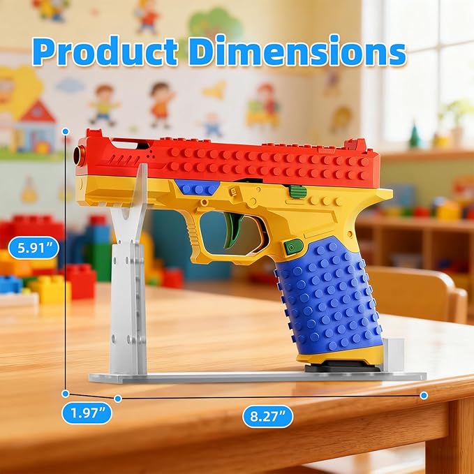 Tactical DIY Building Block Handle SetFun Building Block Kit with Display Stand for AdultsFun Assembly Toy with Reusable Parts