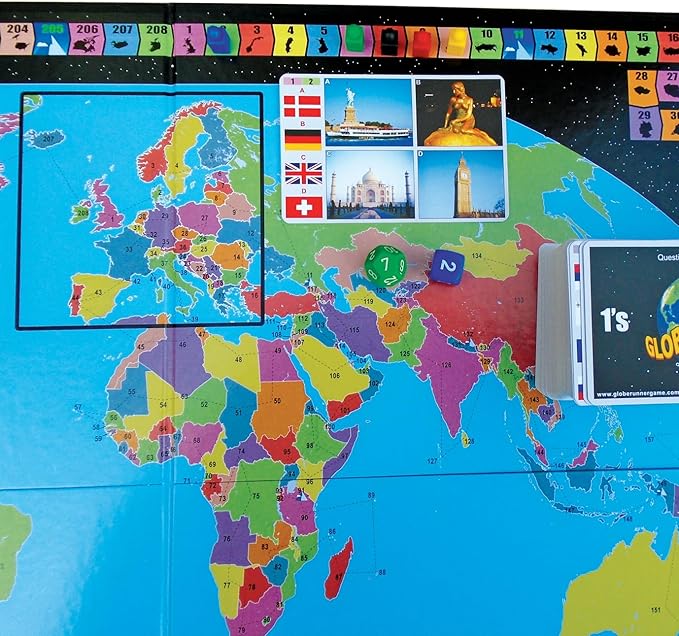 Globe Runner – Educational Family Board Game for Both Kids and Adults That Races Around The World Through Every Country